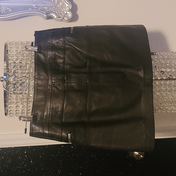 Alexander McQueen High Waist Moto Double Zip Nappa Leather Skirt - Picture 8 of 9